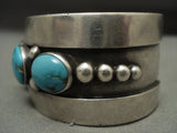 Absolutely Stunning Vintage Navajo Blue Carico Lake Turquoise Native American Jewelry Silver Bracelet-Nativo Arts