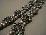 Absolutely Stunning Vintage Navajo Turquoise Native American Jewelry Silver Squash Blossom Necklace-Nativo Arts
