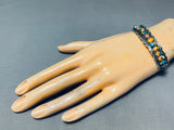 Very Unique Domed Turquoise Sterling Silver Southwest Bracelet-Nativo Arts
