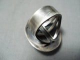 Important Vintage Native American Navajo Verdy Jake Turquoise Sterling Silver Ring-Nativo Arts