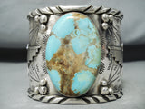 Huge San Felipe 8 Turquoise Sterling Silver Eagle Bracelet-Nativo Arts