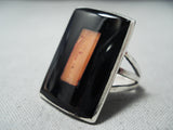 Fantastic Zuni Coral Sterling Silver Ring Native American-Nativo Arts