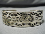 Marvelous Vintage Navajo Heavy Sterling Silver Native American Bracelet-Nativo Arts