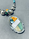 Intricate Southwestern Turquoise Sterling Silver Inlay Necklace-Nativo Arts