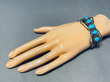 Marvelous Vintage Native American Navajo Kingman Turquoise Sterling Silver Bracelet-Nativo Arts