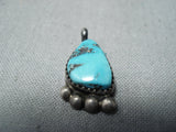 Outstanding Vintage Native American Navajo Morenci Turquoise Sterling Silver Pendant-Nativo Arts