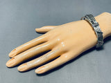 Important Vintage Native American Navajo Feather Coil Turquoise Sterling Silver Bracelet-Nativo Arts