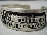 Important Pascal Kuwanhongea Native American Hopi Vintage Sterling Silver Bracelet Old-Nativo Arts