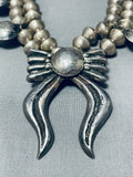 Spider Vintage Native American Navajo Sterling Silver Squash Blossom Necklace-Nativo Arts