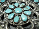 Authentic Vintage Native American Navajo Victor Moses Begay Turquoise Sterling Silver Pin-Nativo Arts