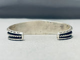Rare Turquoise Mine Vintage Native American Navajo Inlay Sterling Silver Bracelet-Nativo Arts