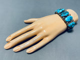 One Of The Best Ever Vintage Native American Navajo Morenci Turquoise Sterling Silver Bracelet-Nativo Arts