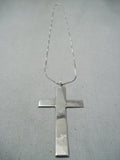 Very Important Vintage Native American Hopi Morris Robinson Sterling Silver Cross Necklace-Nativo Arts