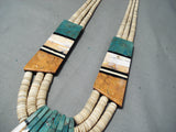 Xxl Native American Green Turquoise Inlay Necklace-Nativo Arts