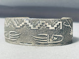 Fantastic Vintage Native American Navajo Sterlng Silver Bracelet Signed-Nativo Arts