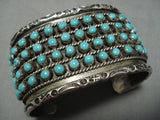 Snake Eyes Turquoise Vintage Zuni Native American Sterling Silver Bracelet-Nativo Arts