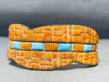 The Best Vintage Orange Shell Sterling Silver Turquoise Bracelet-Nativo Arts