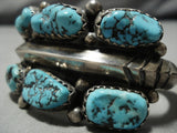 Native American Important Vintage Santo Domingo Julian Lovato Turquoise Sterling Silver Bracelet-Nativo Arts