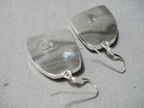 Huge Navajo #8 Turquoise Mine Sterling Silver Earrings Native American-Nativo Arts