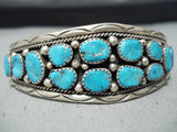 Incredible Vintage Native American Navajo Blue Turquoise Sterling Silver Bracelet-Nativo Arts