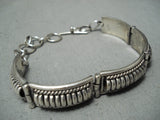 Tom Charlie Vintage Navajo Sterling Silver Bracelet Native American Old-Nativo Arts