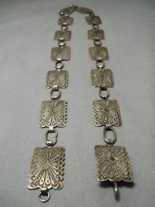 Superior Vintage Native American Navajo Sterling Silver All Silver Concho Belt Old-Nativo Arts