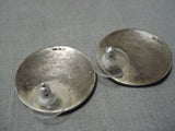 Exceptional Vintage Hopi Native American Sunface Sterling Silver Earrings-Nativo Arts