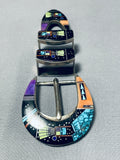 One Of The Most Intricate Vintage Native American Navajo Turquoise Sterling Silver Ranger Buckle-Nativo Arts