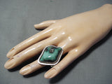 Important Vintage Navajo Native American Damale Turquoise Sterling Silver Ring-Nativo Arts