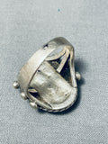 Rare Old Vintage Native American Navajo Green Turquoise Sterling Silver Ring-Nativo Arts