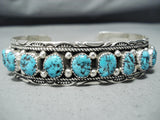 Impressive Navajo Kingman Turquoise Sterling Silver Bracelet Native American-Nativo Arts