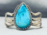 Important Running Water Vintage Native American Navajo Turquoise Sterling Silver Bracelet-Nativo Arts
