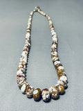 Native American One Of The Most Unique Ever Vintage Santo Domiongo White Agate Sterling Necklace-Nativo Arts