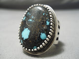 Very Important Vintage Native American Navajo Godber Turquoise Sterling Silver Ring-Nativo Arts