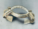 Important Master Caster Vintage Native American Navajo Signed Sterling Silver Heavy Bracelet-Nativo Arts