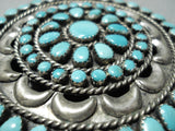 Authentic Vintage Native American Navajo Victor Moses Begay Turquoise Sterling Silver Pin-Nativo Arts