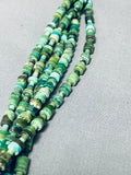 One Of The Finest Native American Navajo Signed Sterling Silver Green Turquoise Necklace-Nativo Arts