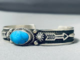 Important Al Jake Native American Navajo Deep Blue Turquoise Sterling Silver Bracelet-Nativo Arts