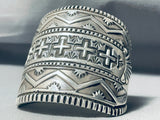 175 Grams!! Native American Navajo Sterling Silver Cross Bracelet-Nativo Arts