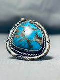Astonishing Vintage Native American Navajo Kingman Turquoise Sterling Silver Ring-Nativo Arts
