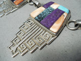 One Of Best Vintage Native American Navajo Hank Whitethorne Turquoise Sterling Silver Necklace-Nativo Arts