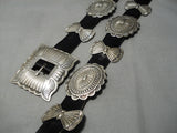 Quality Glen Willie Vintage Native American Navajo Sterling Silver Hand Wrought Concho Belt Old-Nativo Arts