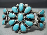 Exceptional Vintage Native American Navajo Turquoise Sterling Silver Bracelet Old-Nativo Arts