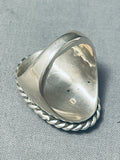 Important Cal Desson Vintage Native American Navajo Route 66 Sterling Silver Heavy Ring-Nativo Arts