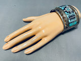 One Of The Craziest Ever Vintage Native American Zuni Turquoise Sterling Silver Bracelet-Nativo Arts