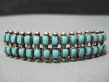 Museum Vintage Zuni Native American Squared Turquoise Sterling Silver Bracelet-Nativo Arts