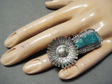 Towering Kachina Native American Navajo Gilbert Turquoise Sterling Silver Ring-Nativo Arts