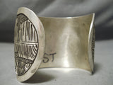 Detailed Becenti Family Native American Navajo Sterling Silver Intricate Bracelet-Nativo Arts