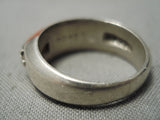 Detailed And Intricate!! Vintage Zuni Native American Navajo Sterling Silver Shell Inlay Ring-Nativo Arts