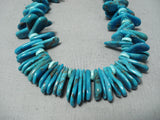 Vibrant Navajo Turquoise Teardrop Sterling Silver Necklace Native American-Nativo Arts